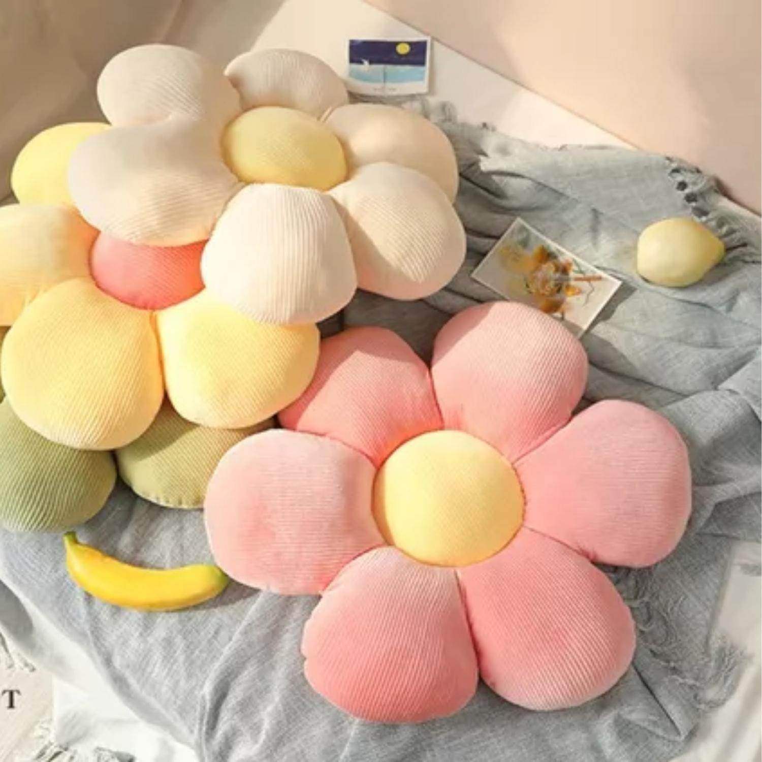Cojín Decorativo Peluche Forma De Flor Multicolores - Fliperex