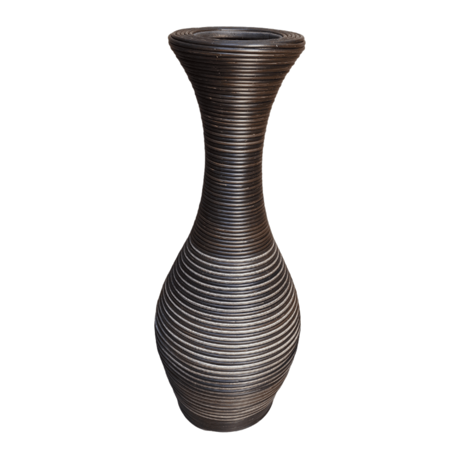 Jarron Florero Decorativo Tejido Rattan Moderno Marron 60 CM - Fliperex