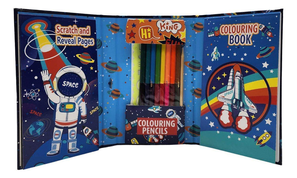 Set De Arte Para Niños Lapices Dibujos y Pizarra Colorear - Fliperex