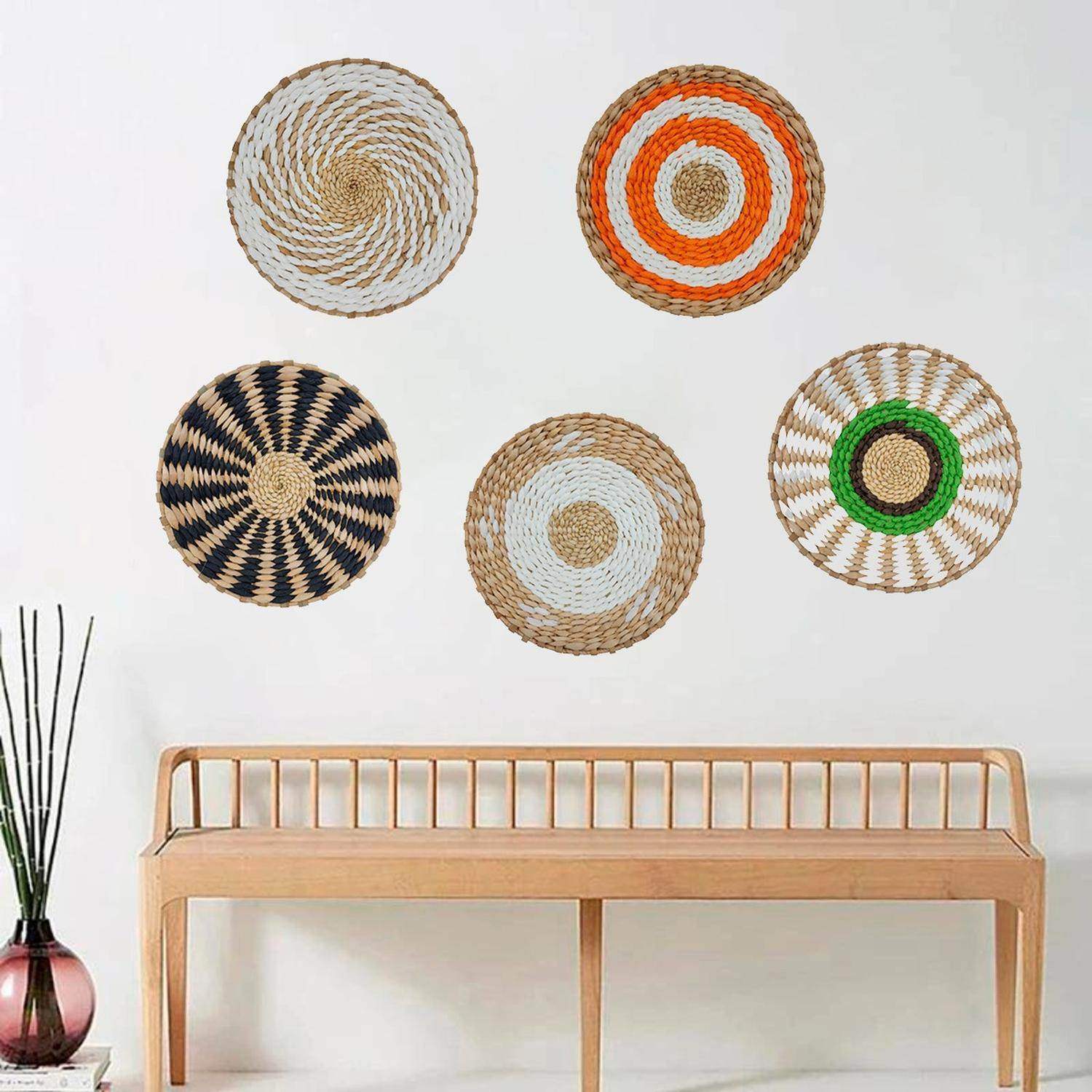 Circulo Decoración De Mimbre Para Pared Casa Terraza Mediano - Fliperex
