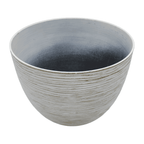 Macetero Maceta Diseño Rayas Envejecido De Plastico Blanco S - Fliperex