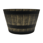 Macetero Plastico Diseño Efecto Barril De Madera Maceta M - Fliperex