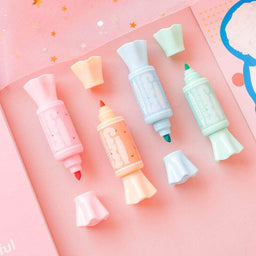 Destacadores Diseño Caramelo 6 Colores Doble Punta - Fliperex