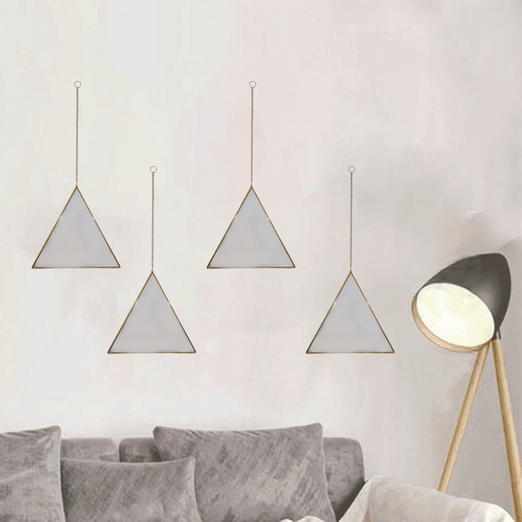 Set 4 Espejos Pared Para Colgar Triangular Marco De Espejo - Fliperex