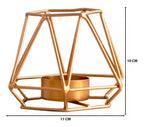 Candelabro Porta Vela Dorado Estilo Geométrico Decorativo - Fliperex