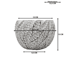 Macetero Maceta Acabado Cemento Relieve Hojas Blanco M - Fliperex
