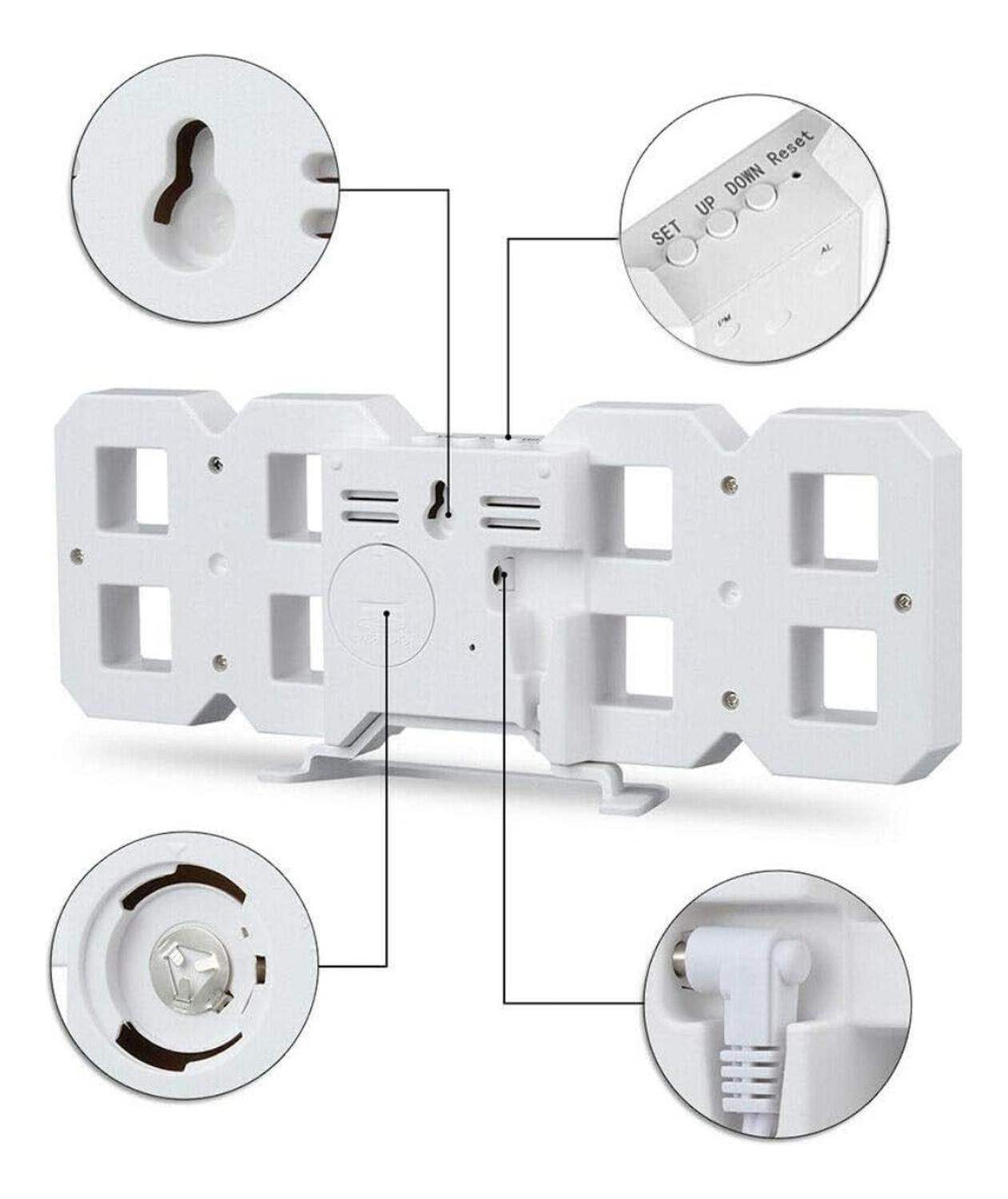 Reloj Despertador Digital Led 3d De Escritorio O Muro - Fliperex