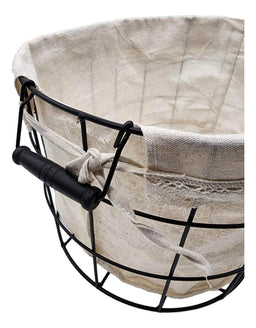 Panera Tela Ovalada Metalica Multiuso Canasto Frutera Cocina - Fliperex