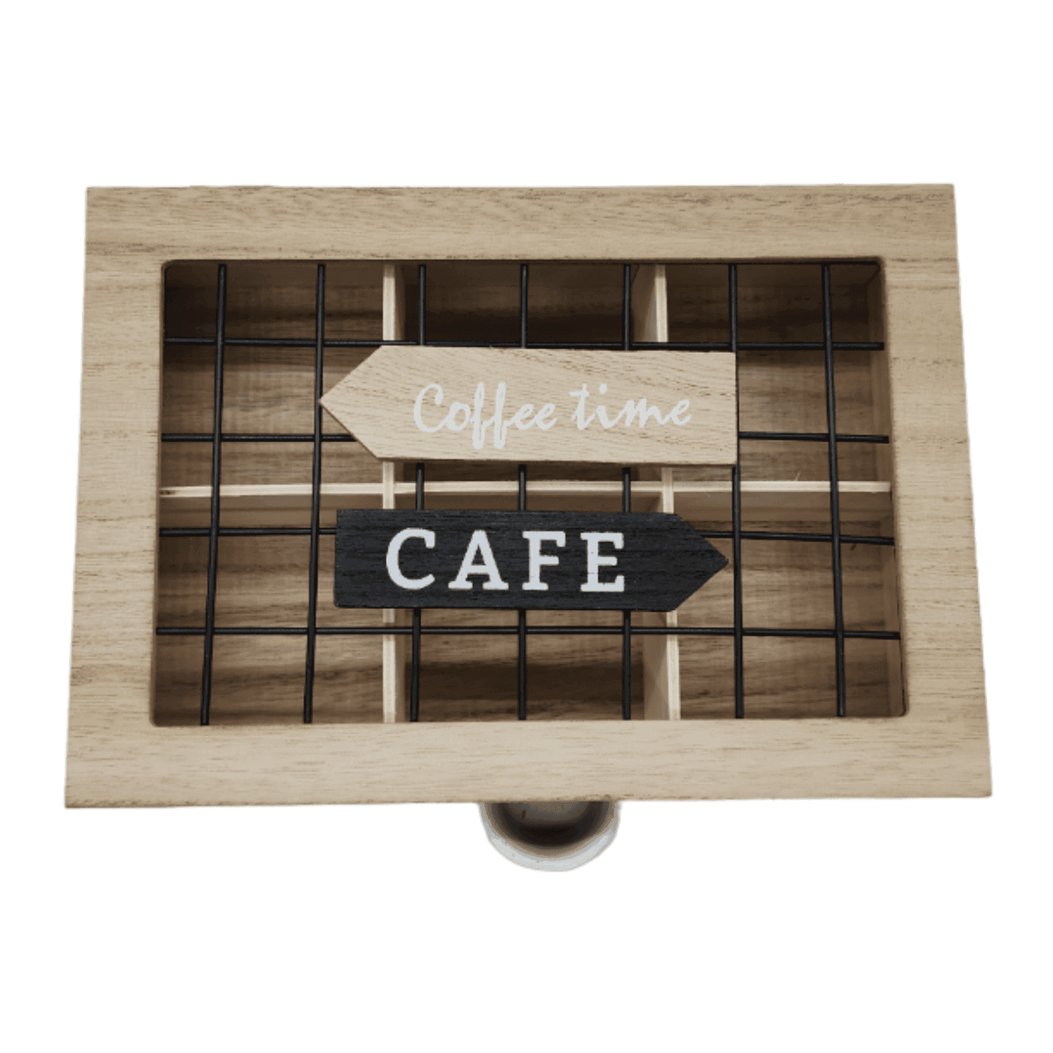 Caja De Te 6 Divisiones Tapa Con Diseño Decorativa Decohogar - Fliperex