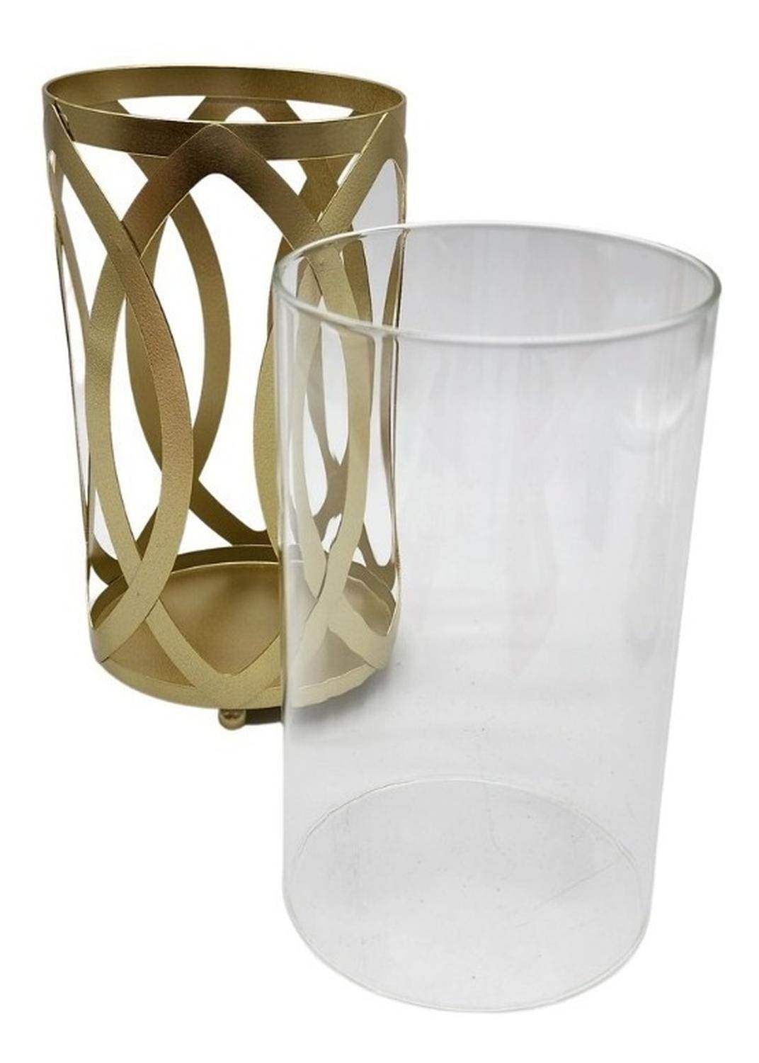 Candelabro Porta Velas Dorado Figura Diseño Moderno - Fliperex