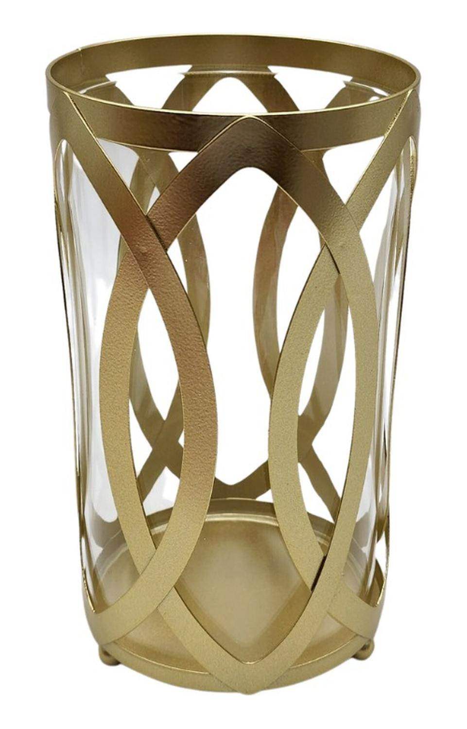 Candelabro Porta Velas Dorado Figura Diseño Moderno - Fliperex