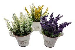 Planta Artificial Macetero Cerámica Home And Flower Amarillo - Fliperex