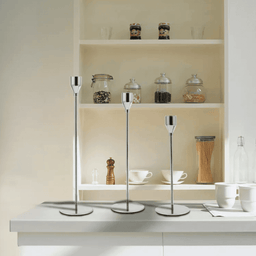 Set 3 Candelabros Porta Velas Plateado Decora Centro De Mesa - Fliperex