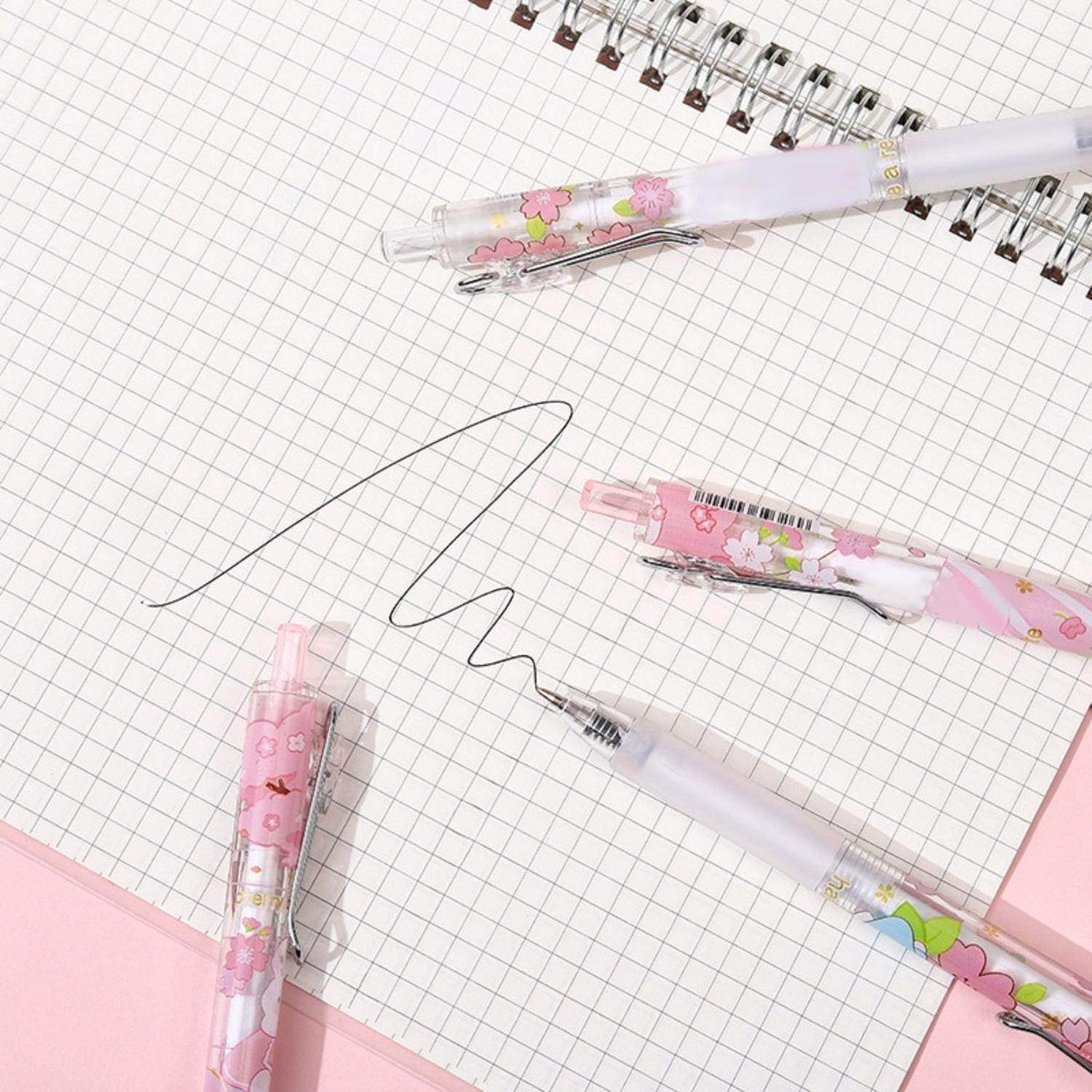 Set 12 Boligrafos Tinta Gel Negro Sakura Rabit Cute Kawaii - Fliperex