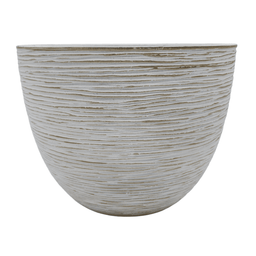 Macetero Maceta Diseño Rayas Envejecido De Plastico Blanco S - Fliperex