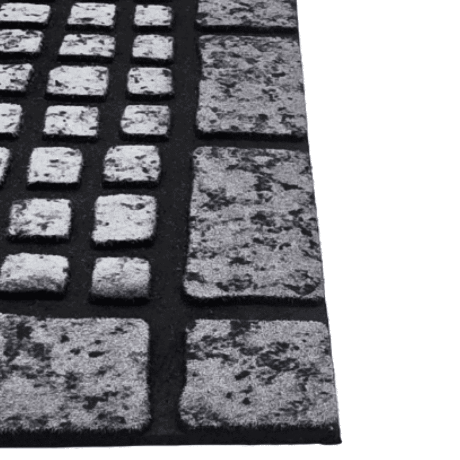 Alfombra Limpiapies Felpudo Alfombra De Entrada Piedras Gris - Fliperex