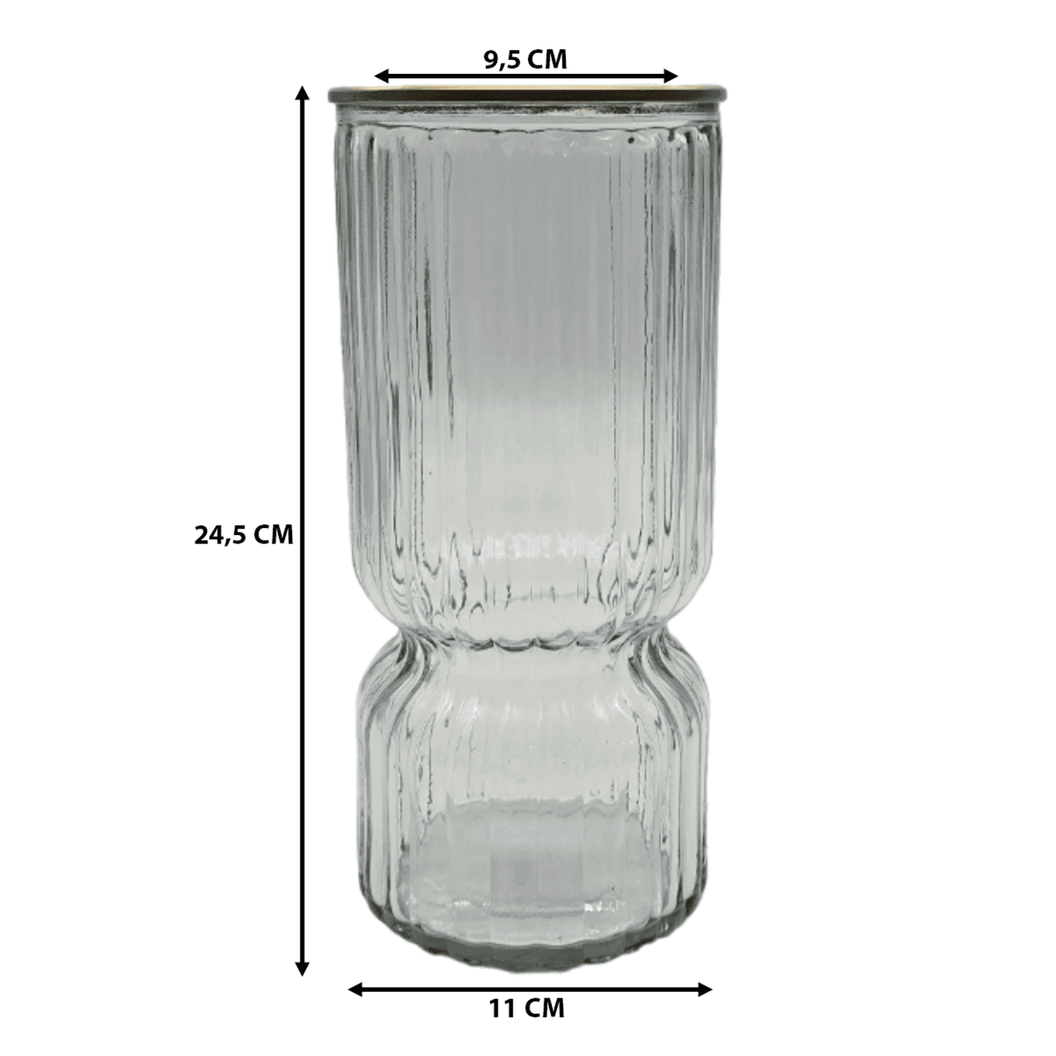 Florero Decorativo De Vidrio Con Diseño Borde Dorado - Fliperex