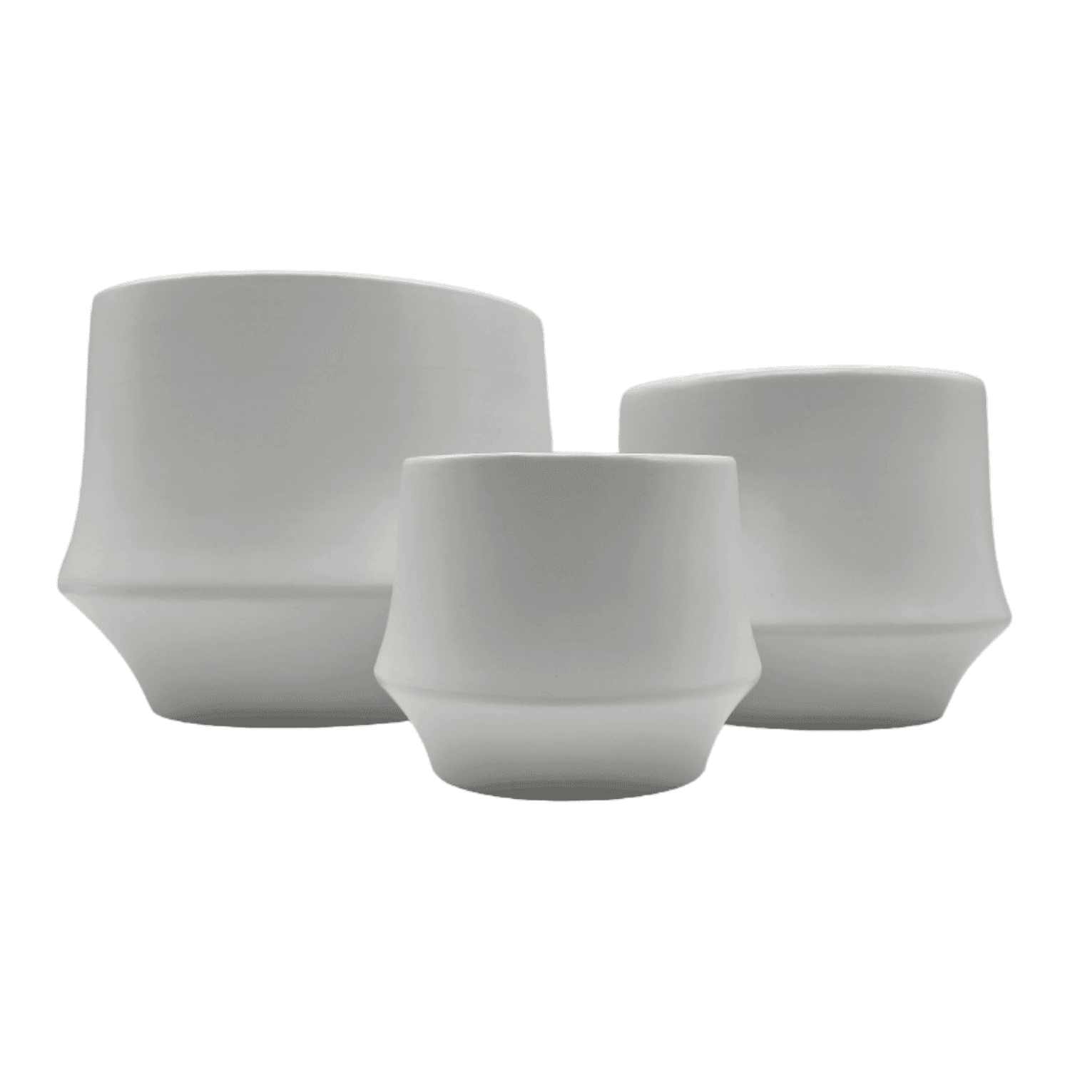 Set 3 Maceteros Maceta De Ceramica Elegante Blanco Liso - Fliperex