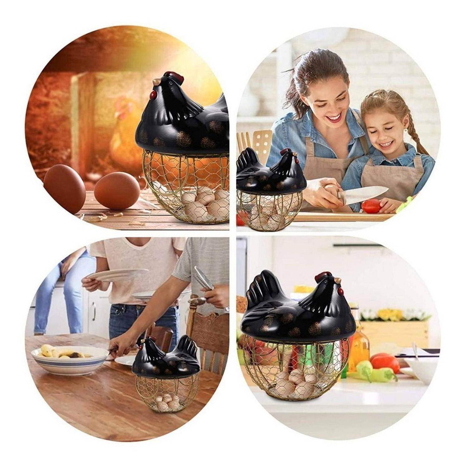 Gallina Decorativa Porta Huevos Cesta De Huevos - Fliperex