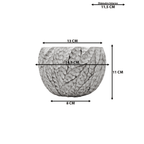 Macetero Maceta Acabado Cemento Relieve Hojas Blanco S - Fliperex