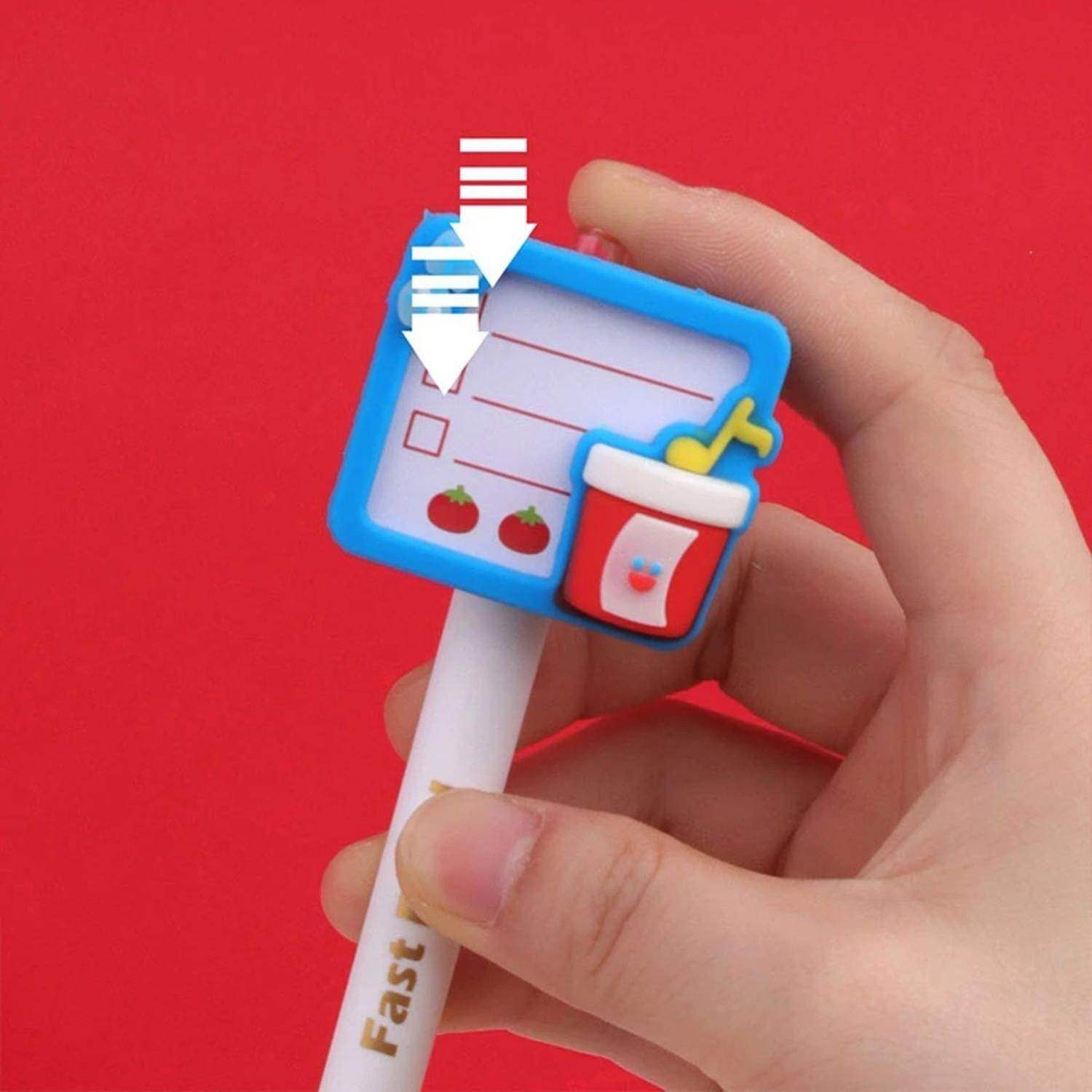 Set 4 Lapices Con Cartelito Comida De Adornos Kawaii - Fliperex