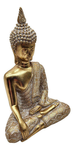 Estatua Figura De Buda Dorada Decorativa Buda Meditando - Fliperex
