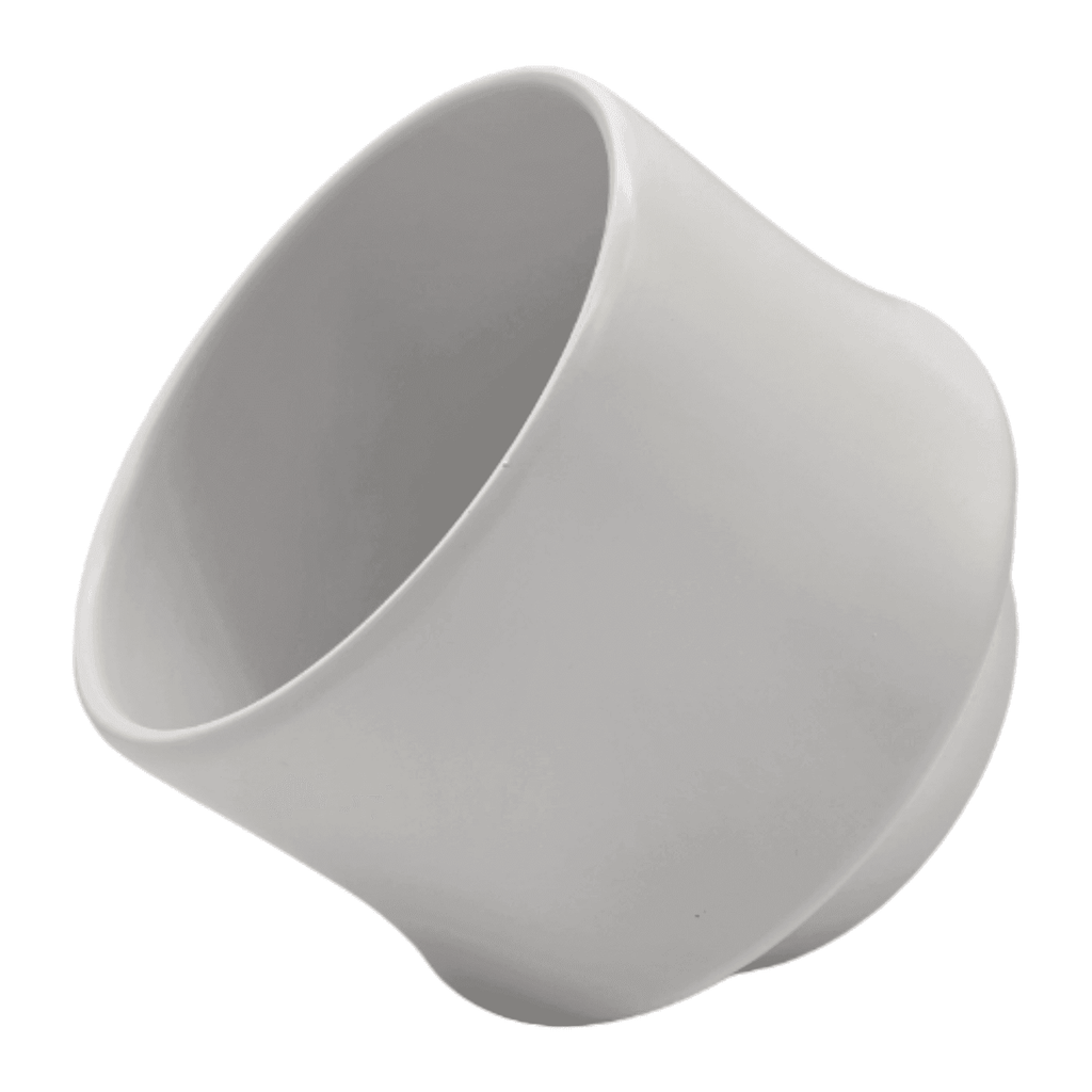 Macetero Maceta De Ceramica Elegante Blanco Liso Brillante M - Fliperex