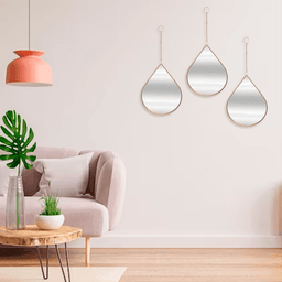 Set 3 Espejos De Pared Para Colgar De Gota Marcos De Espejos - Fliperex