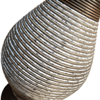 Jarron Florero Decorativo Tejido Rattan Moderno Blanco 70 CM - Fliperex