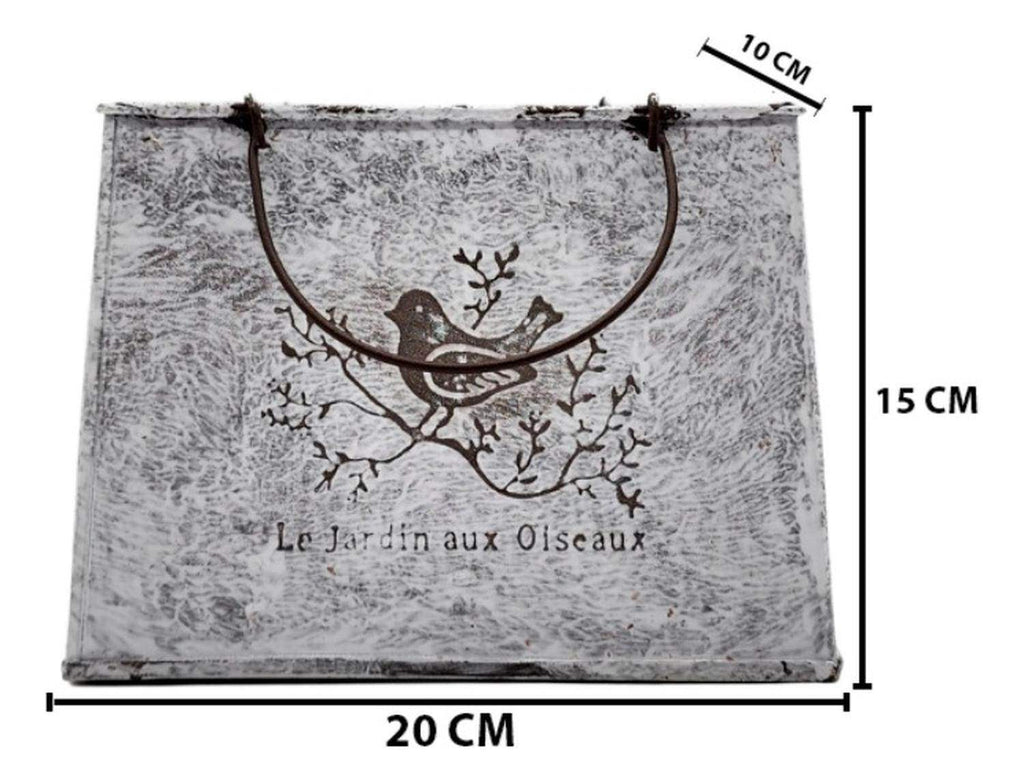 Macetero Florero Maceta Cartera Metálico Frances Le Jardin - Fliperex