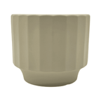 Macetero Maceta De Ceramica Limon Mate Lineas Verticales S - Fliperex