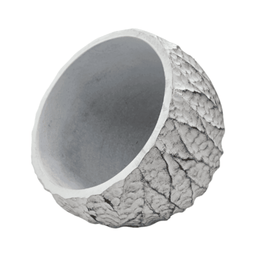 Set 3 Macetero Maceta Acabado Cemento Relieve Hojas Blanco S - Fliperex