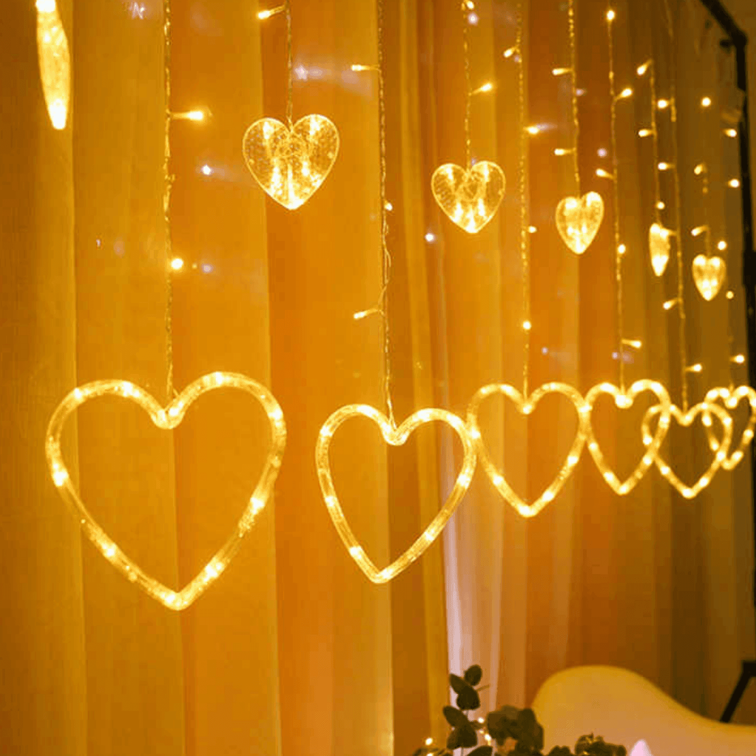 Luces Navideñas Solares Led Corazones Decoracion Navidad - Fliperex