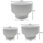 Set 3 Maceteros Maceta De Ceramica Copon Blanco Brillante - Fliperex