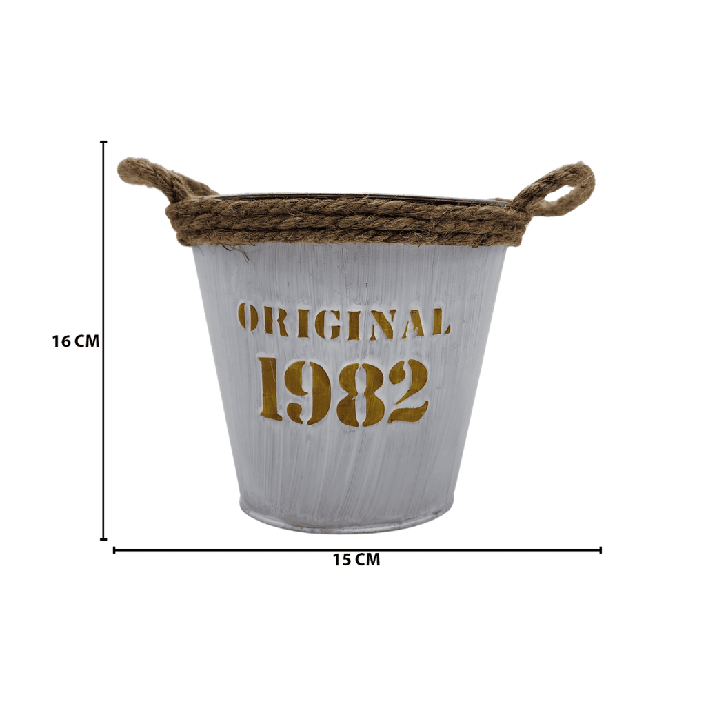 Macetero De Metal Canasto Con Diseños Maceta Balde - Fliperex