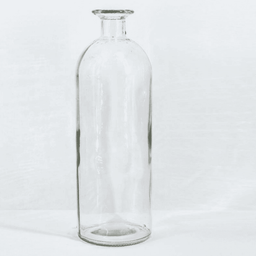 Florero Botella Decorativa De Vidrio Cristal Transparente - Fliperex