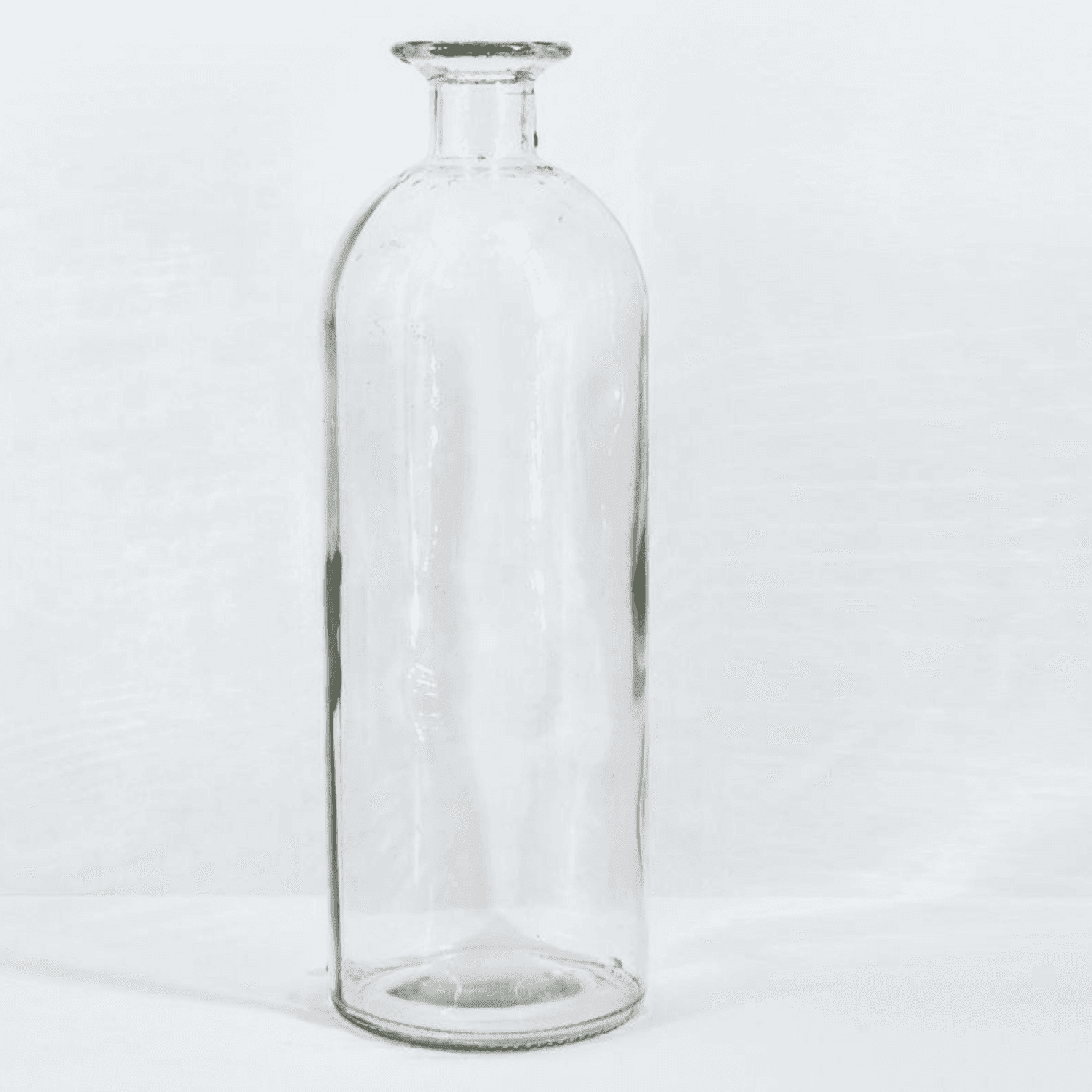 Florero Botella Decorativa De Vidrio Cristal Transparente - Fliperex