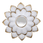 Set 3 Marcos De Espejos Flor De Loto Decorativo Blanco Deco - Fliperex
