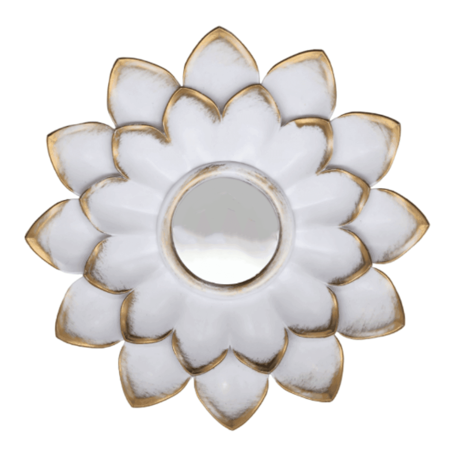 Set 3 Marcos De Espejos Flor De Loto Decorativo Blanco Deco - Fliperex