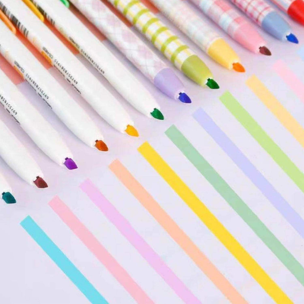 Set 6 Lapices Destacadores Punta Biselada Pastel Macaron - Fliperex