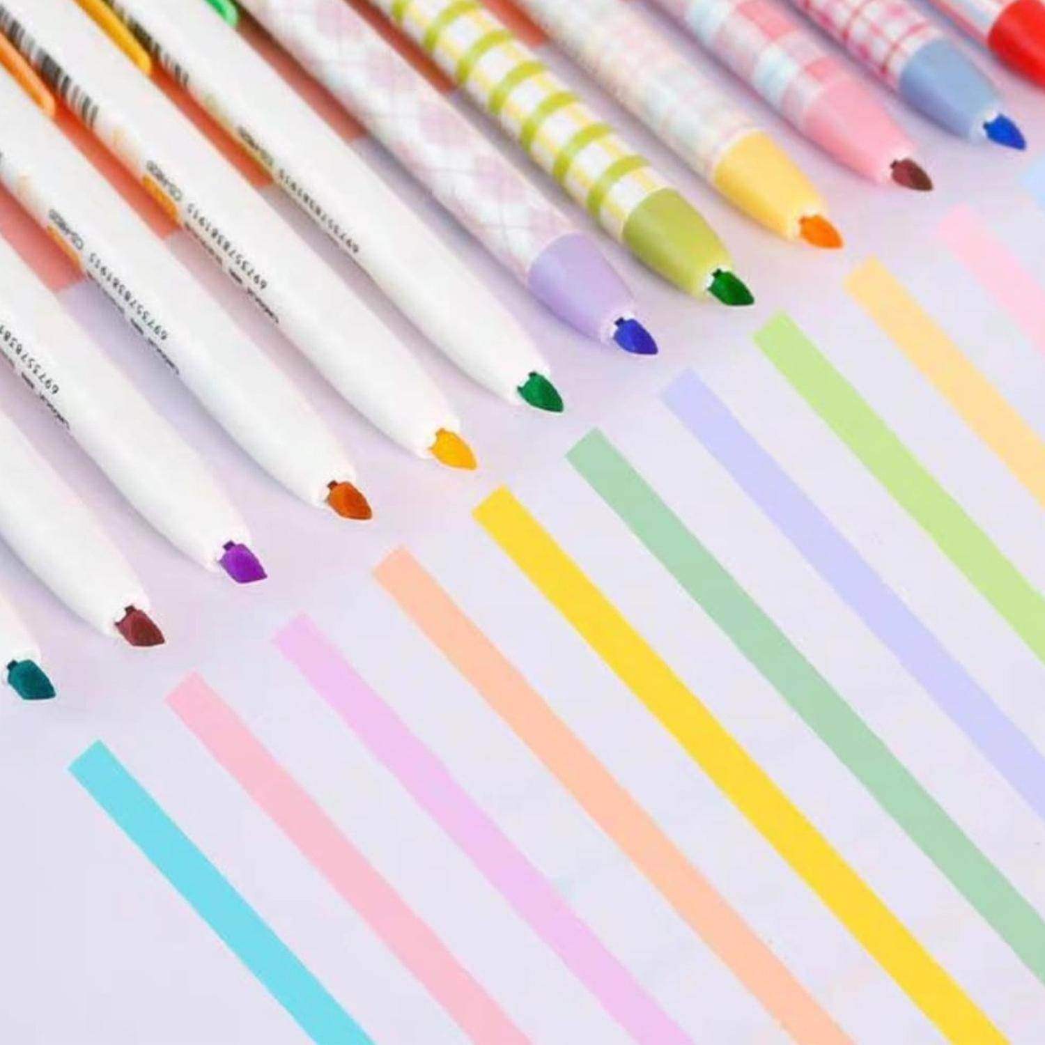 Set 6 Lapices Destacadores Punta Biselada Pastel Macaron - Fliperex