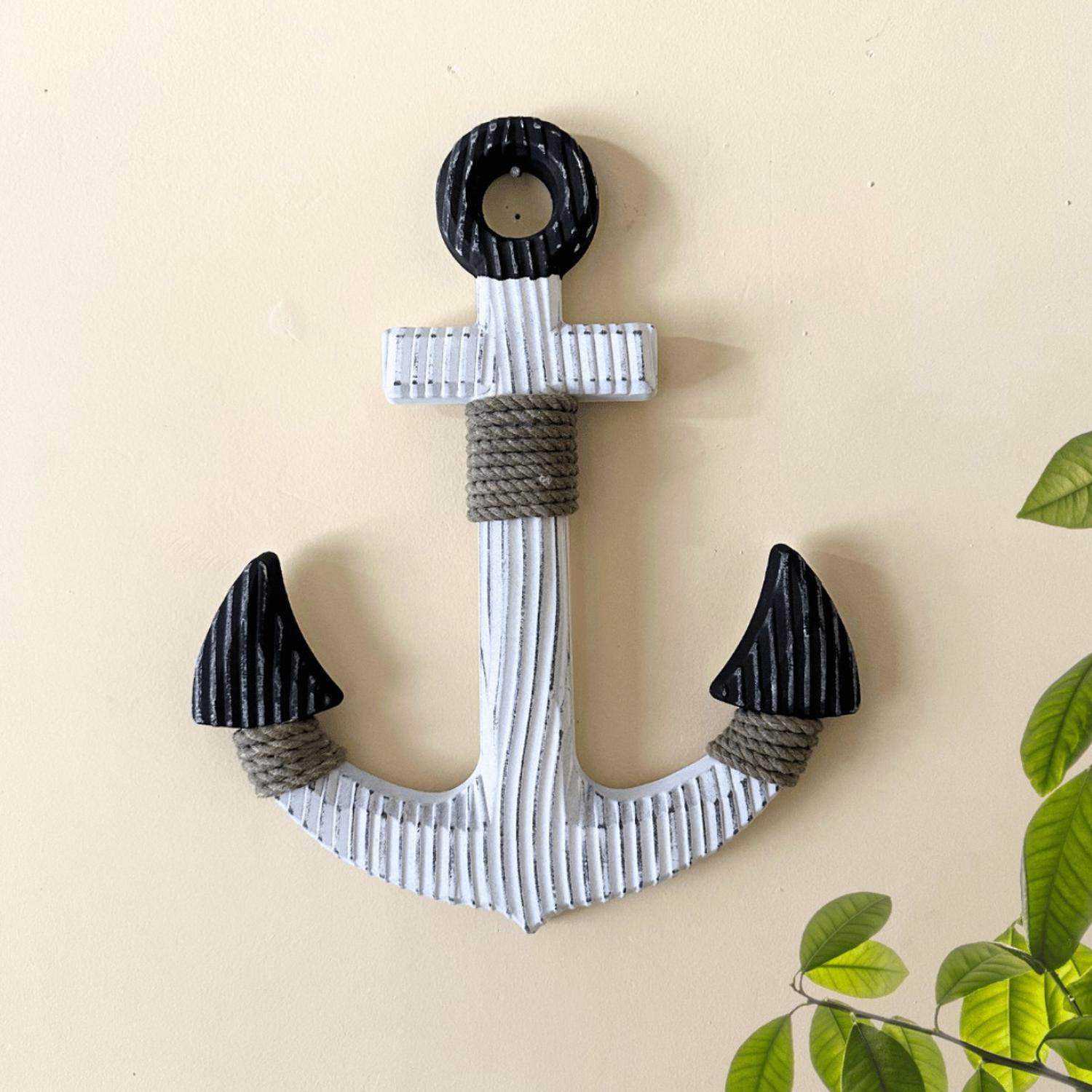 Ancla Blanco Decorativo De Madera Para Pared Decoracion - Fliperex