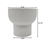 Macetero Maceta De Ceramica Copon Lineas Blanco Mate L - Fliperex
