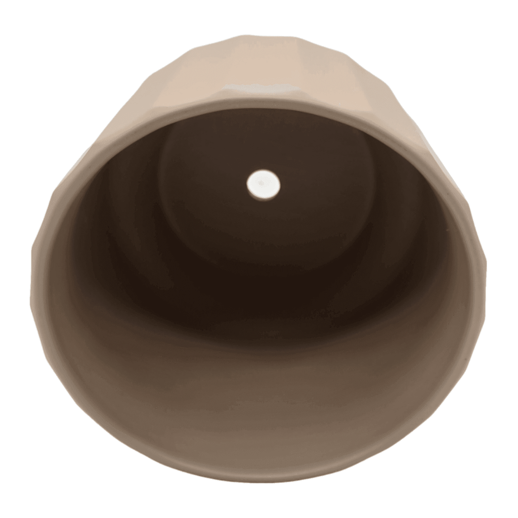 Set 3 Macetero Maceta De Ceramica Beige Lineas Verticales - Fliperex