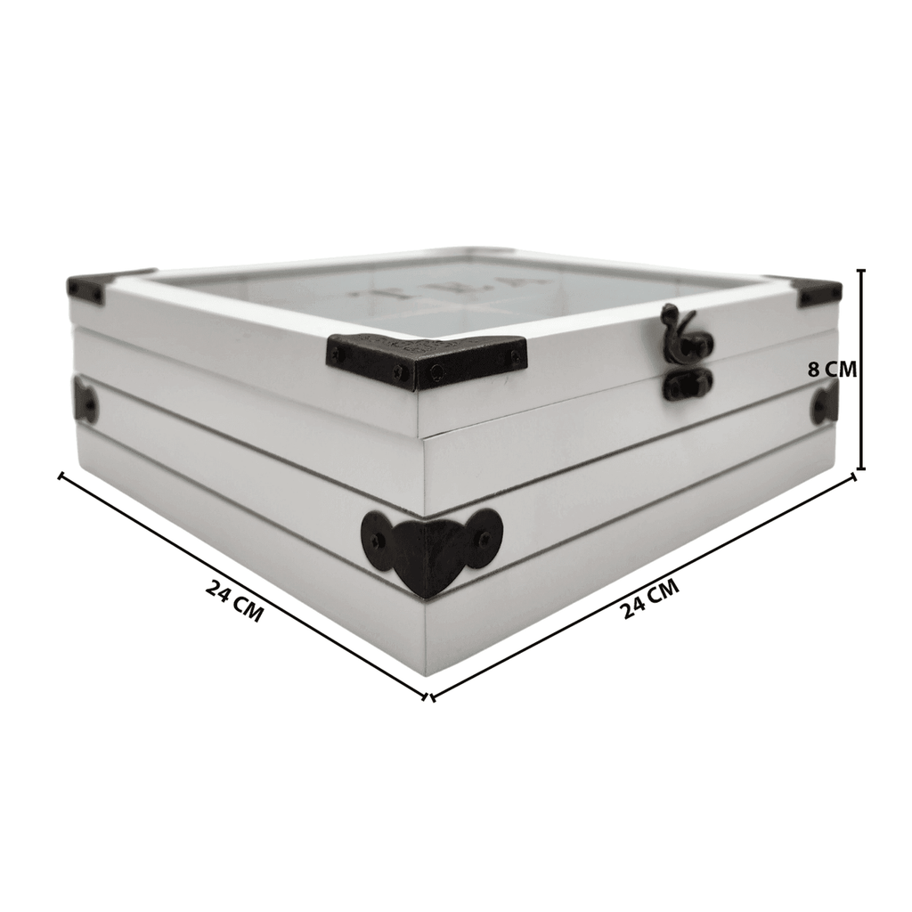 Caja De Té 9 Divisiones Tapa Con Diseño Decorativa - Fliperex