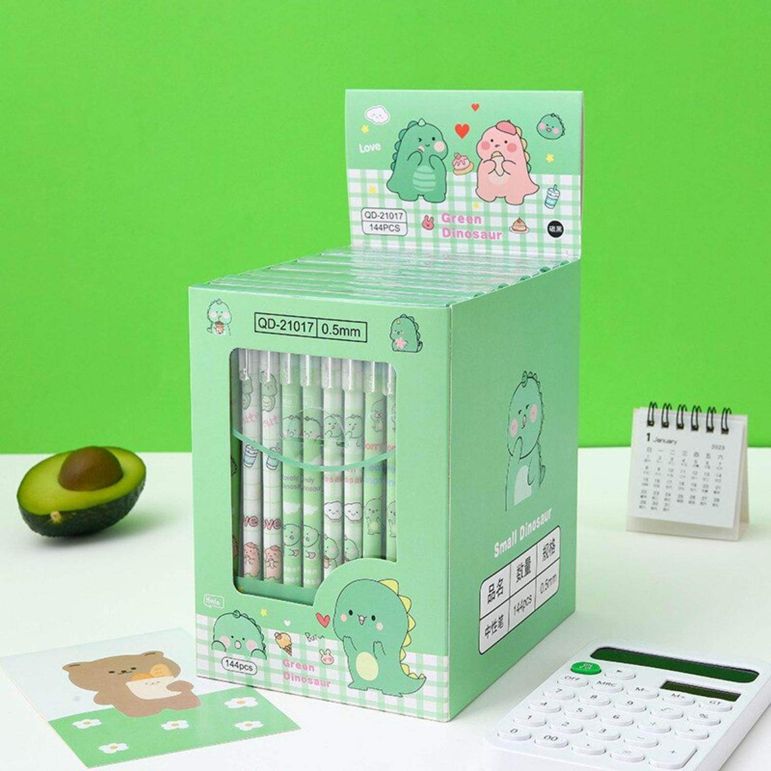 Set 12 Lapices Boligrafos Tinta Gel Negro Diseños Kawaii - Fliperex