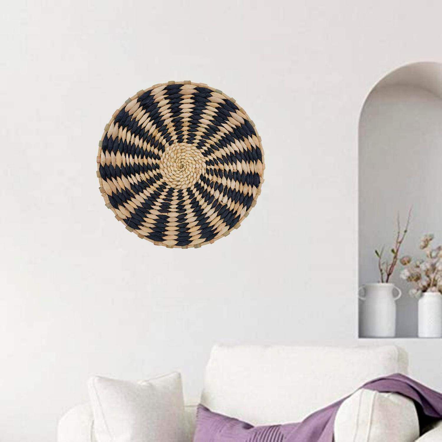Circulo Decoración De Mimbre Para Pared Casa Terraza Mediano - Fliperex
