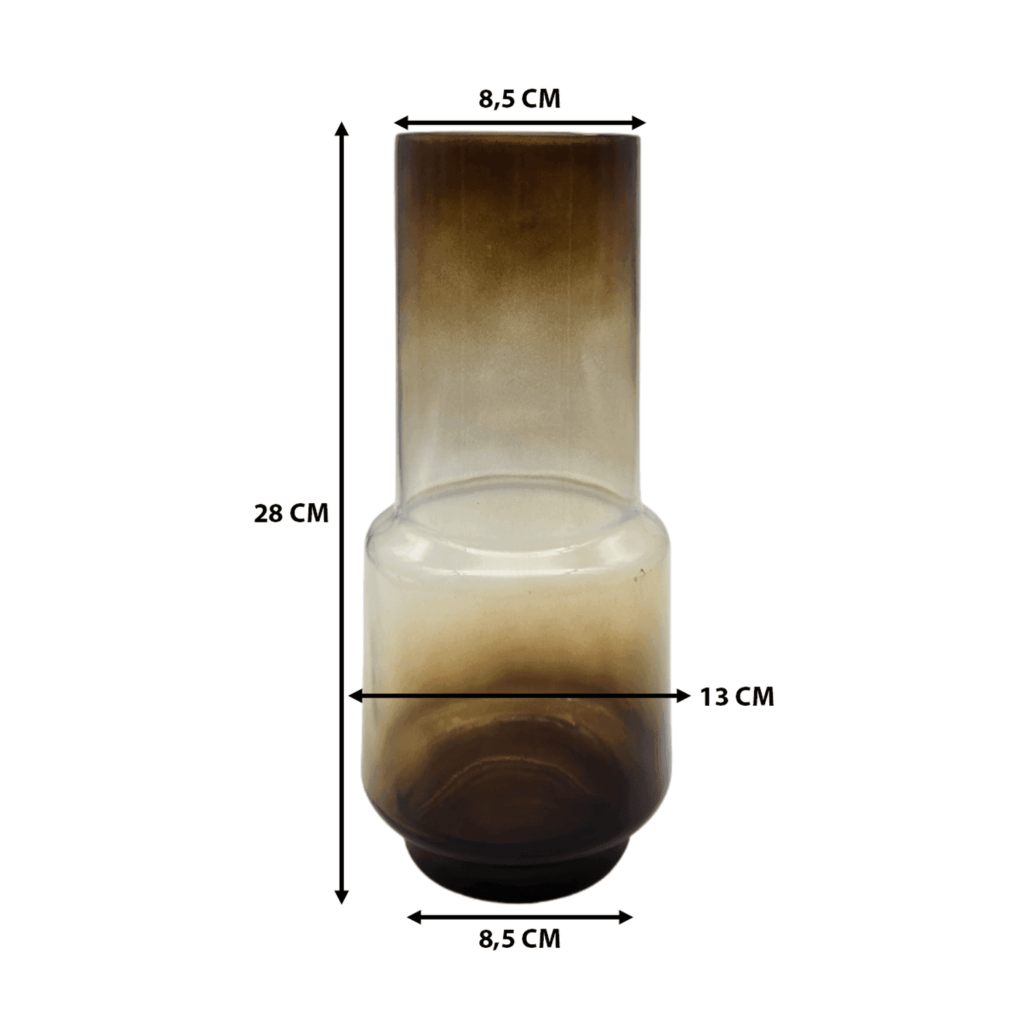 Florero Decorativo De Vidrio Cristal Con Diseño Tonos Café - Fliperex