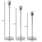 Set 3 Candelabros Porta Velas Plateado Decora Centro De Mesa - Fliperex