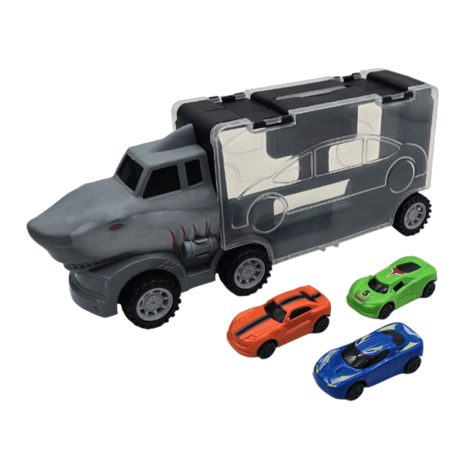 Camion De Carga Maletin Transportador Autitos Juego Tiburon - Fliperex